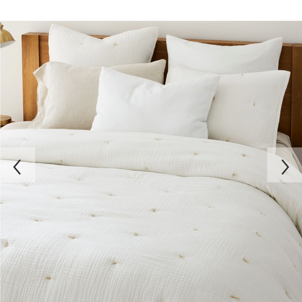 West Elm Dreamy Gauze Cotton King Sham in Ivory
